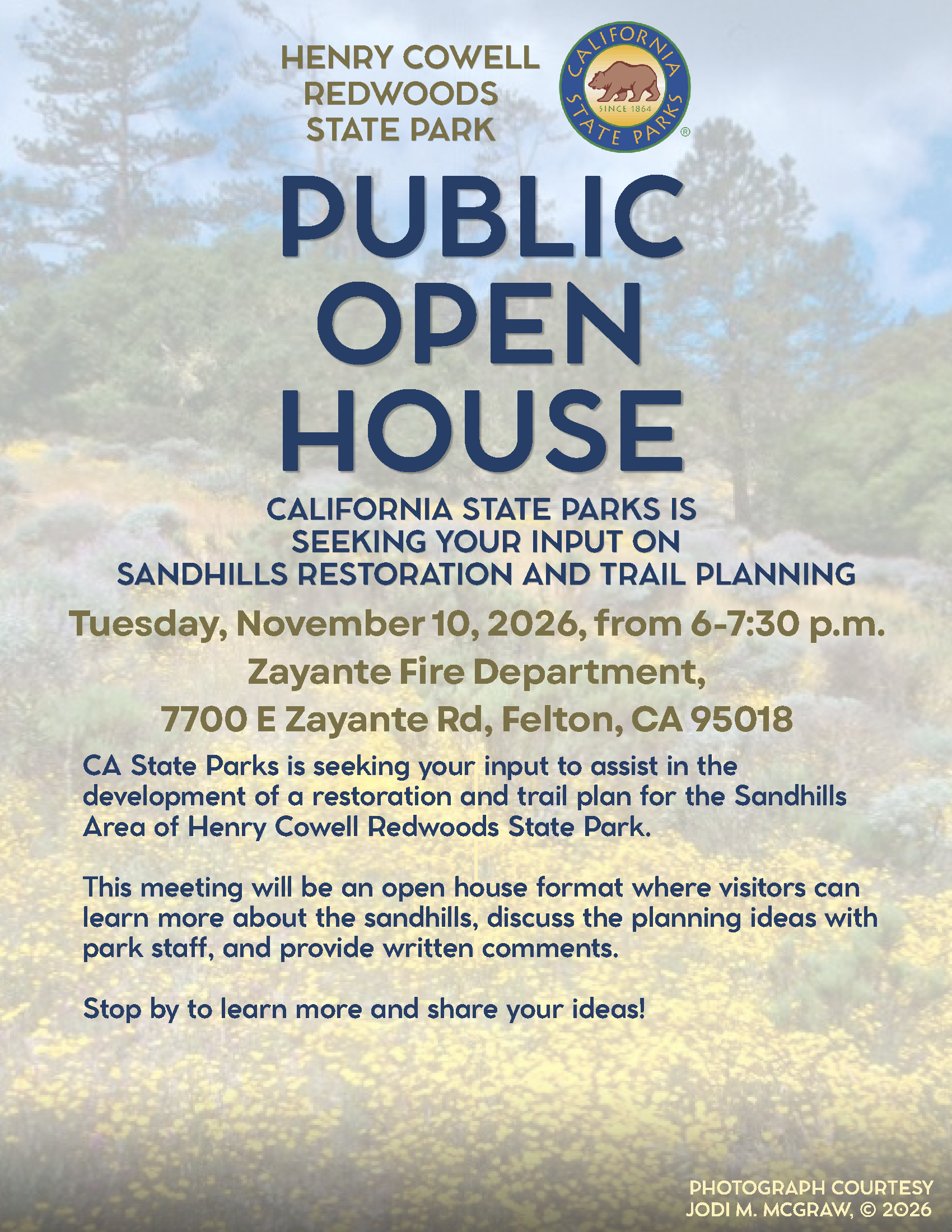 Flyer for Sandhills Area Management Plan Public Open House Flyer for Sandhills Area Management Plan Public Open House